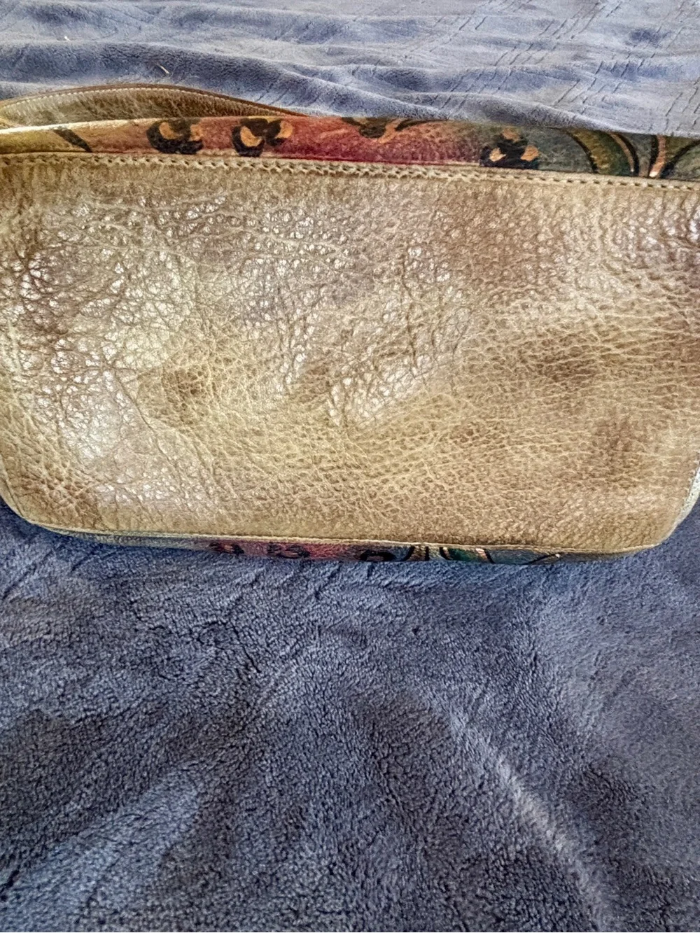 Anuschka Hand Painted Leather Hobo Bag Floral